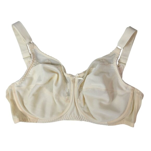 Bali Wide Strap Underwire Bra Beige 34DDD Unpad Adj Full Cover #0180 ILGWU VTG - Picture 1 of 9
